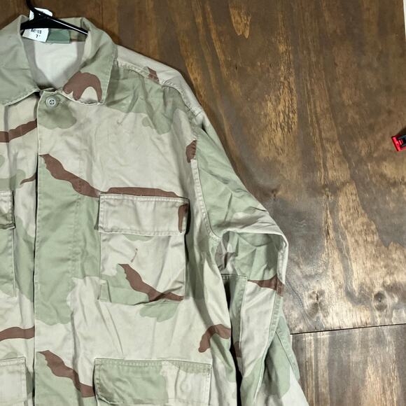 Vintage U.S Armed Forces Mens Coat Tan DCU Camouflage BDU Uniform Large Regular - Picture 5 of 14